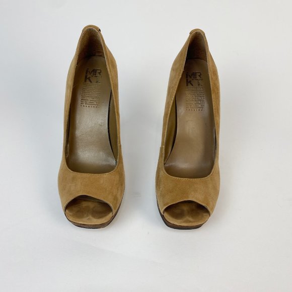 MRKT Platform Suede Open Toe Heels! Size 8 - Picture 3 of 8
